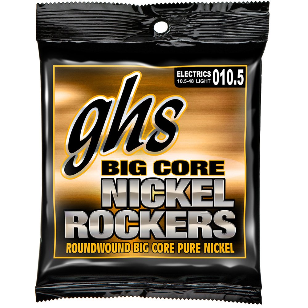 GHS BCL 10.5 - 48 Big Core Nickel Rockers Guitar String Set, ½ size plain steel strings