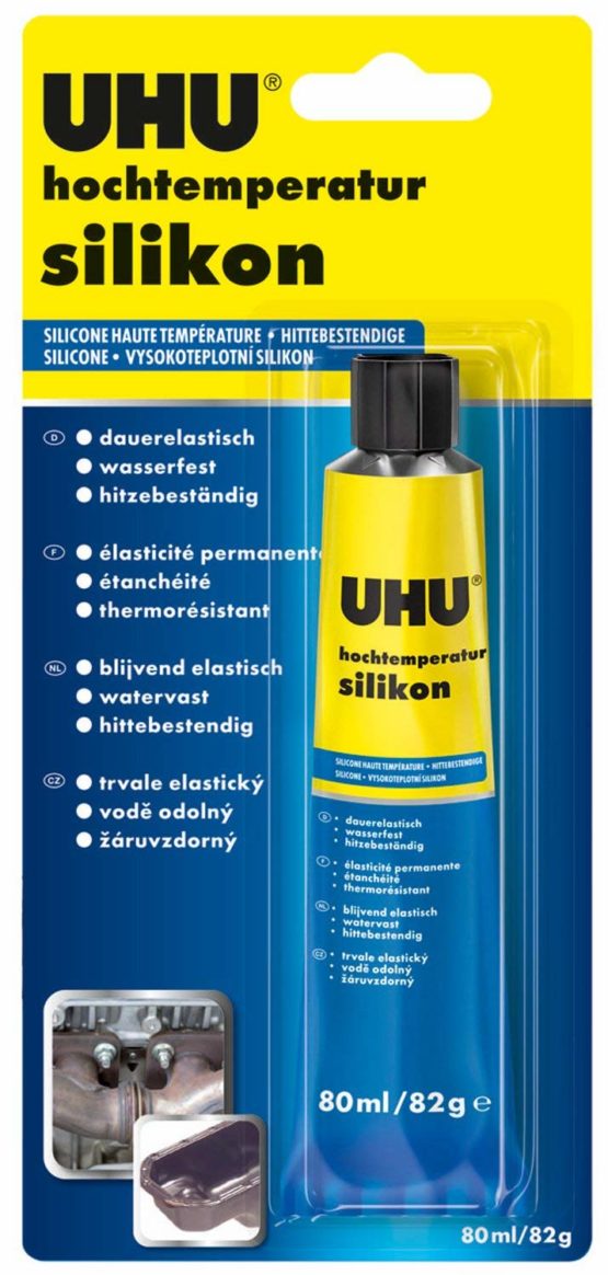 UHU 46735 HighTemperature Silicone Sealant 80 ml Tube Black BigaMart