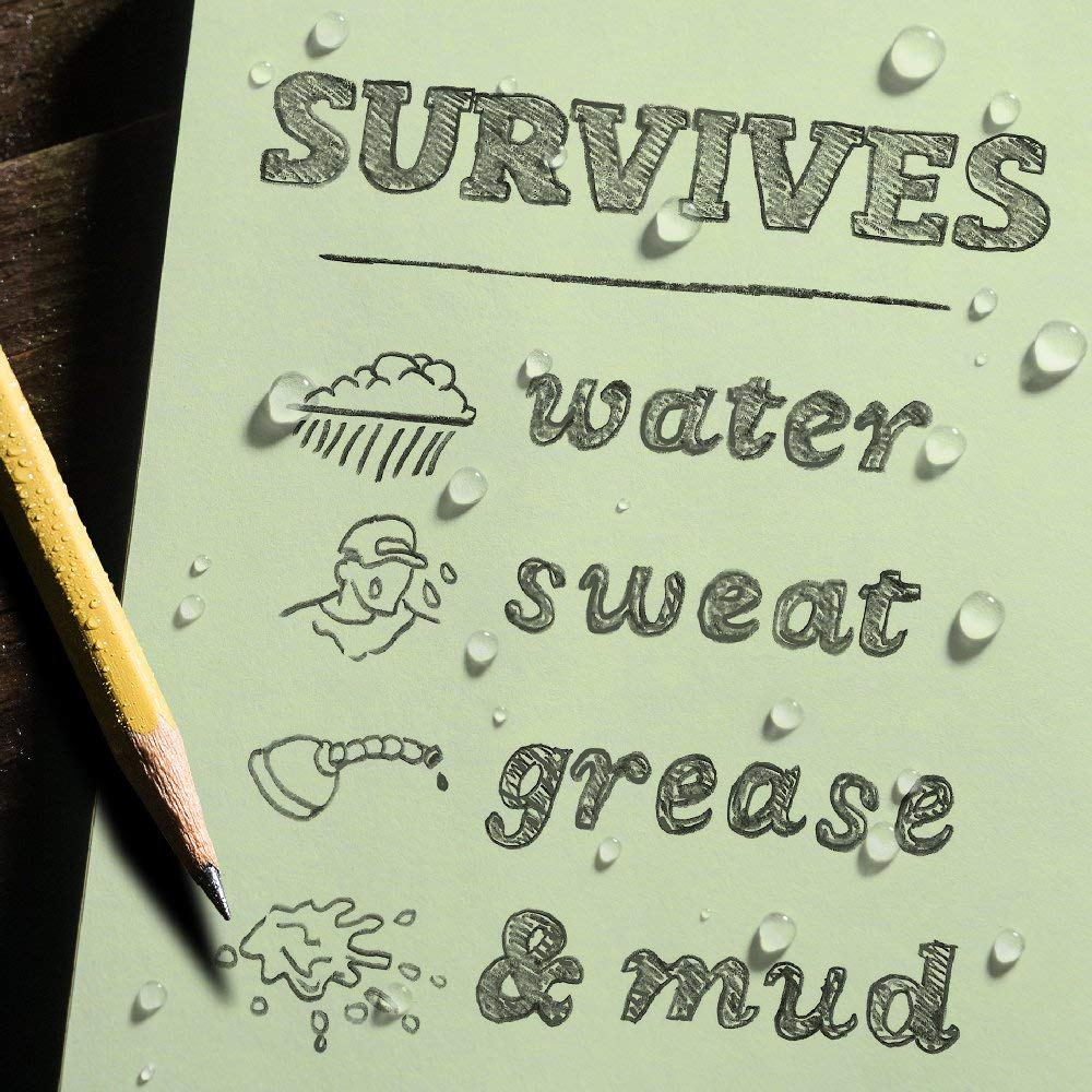 Rite in the Rain Weatherproof Hard Cover Notebook, 8.75" x 11.25", Green Cover, Universal Pattern (No. 970F-MX) - Image 2