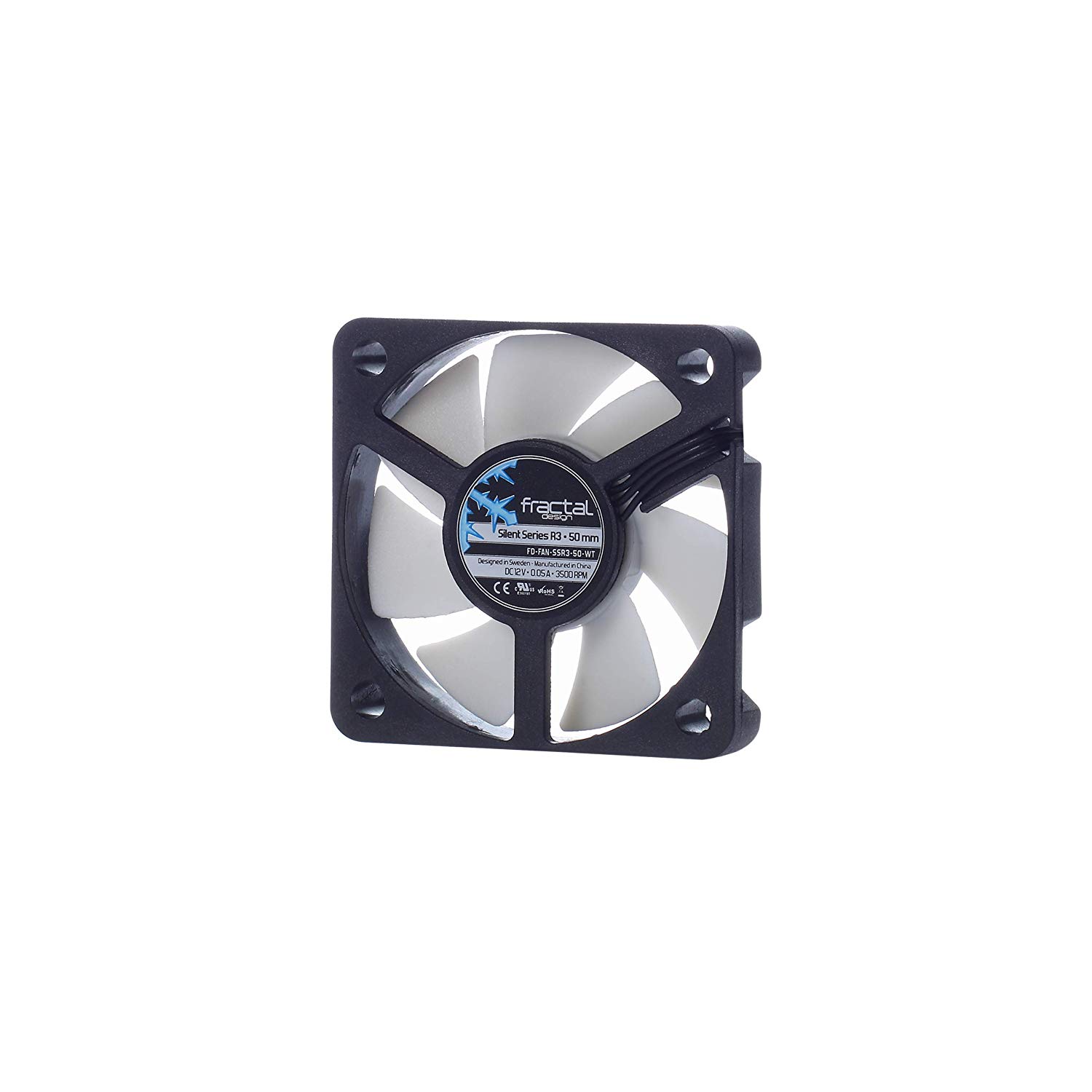 Fractal Design Silent Series R3 White, Silent computer fan, Optimized for quiet operation, 50 mm, Rotational speed 3500 RPM
