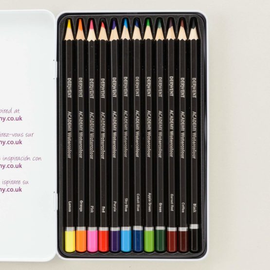 Derwent Academy Watercolour Colouring Pencils, Set of 12, High Quality, 2301941 - Multicolour - Image 3