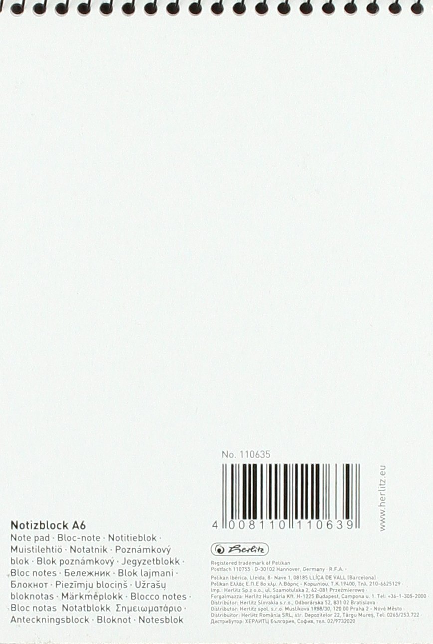 Herlitz 110635 Spiral Squared Pad A6 (50 sheets) - Image 2
