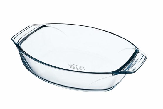 Pyrex Optimum Glass Oval Roaster High Resistance Easy Grip 35x24 cm, 2