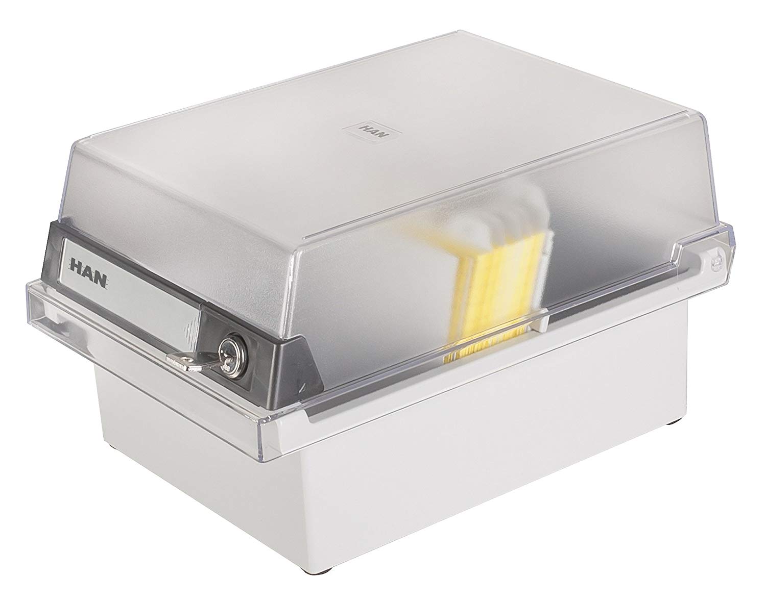 HAN 966-S-631, Card filing box Special Edition A6 landscape. Innovative, attractive design holds 800 cards with lock