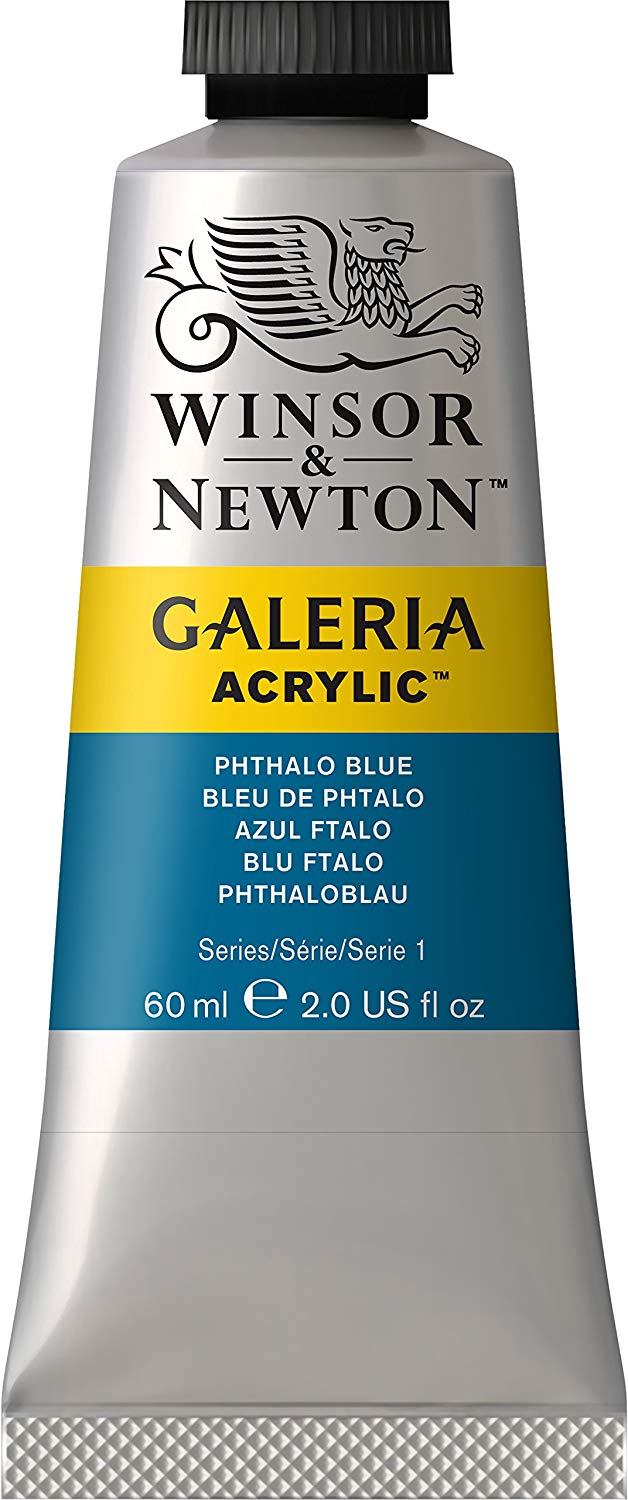 Winsor & Newton 2120516 Galeria Acrylic Paint, High Pigmentation, Non-fading, Butter Consistency, 60 ml Tube - Phthalo Blue