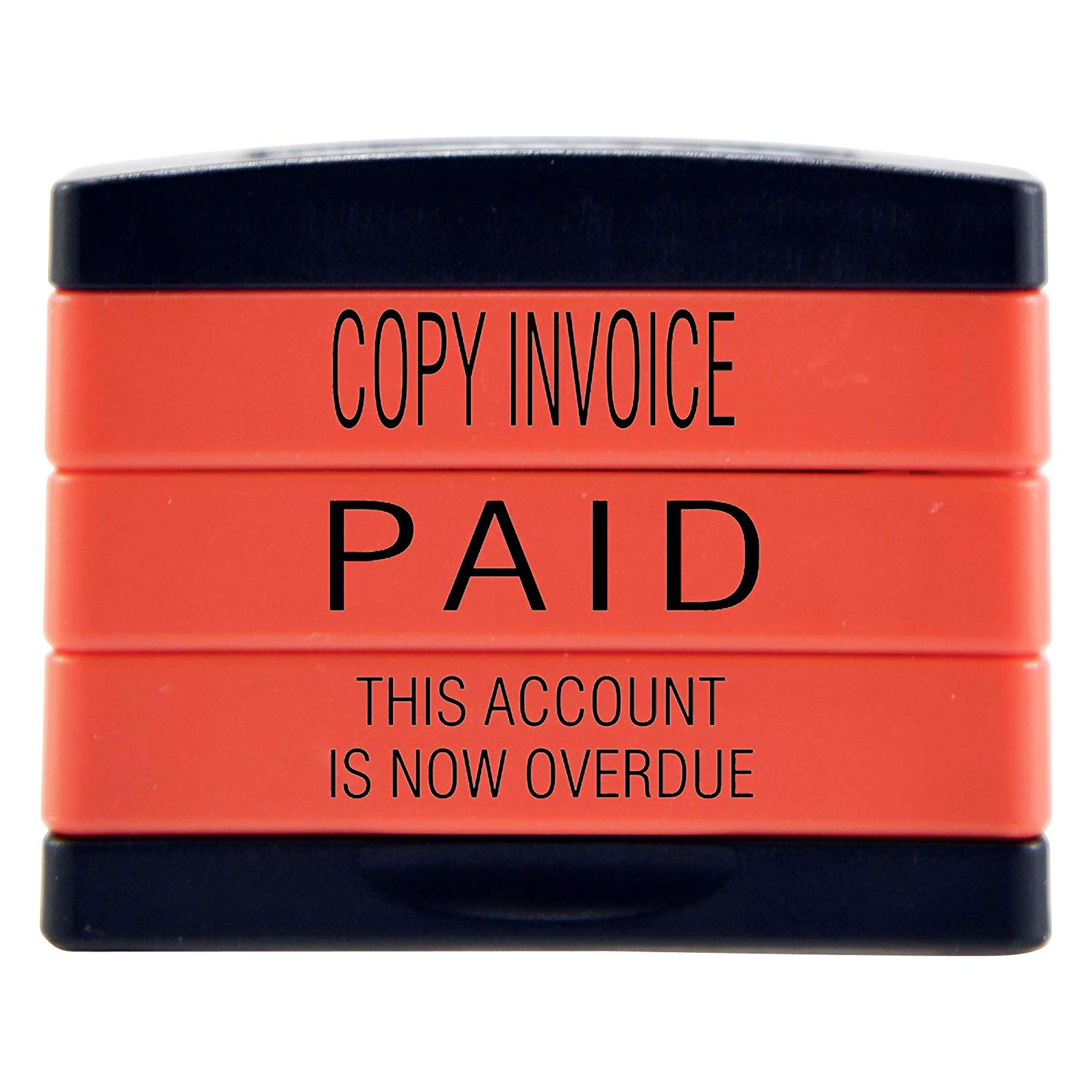 Trodat 3-in-1 Business Stamp Stack with texts COPY INVOICE - PAID - THIS ACCOUNT IS NOW OVERDUE, Red Body - Black Ink, 2 x 6 x 5,5 - Image 3