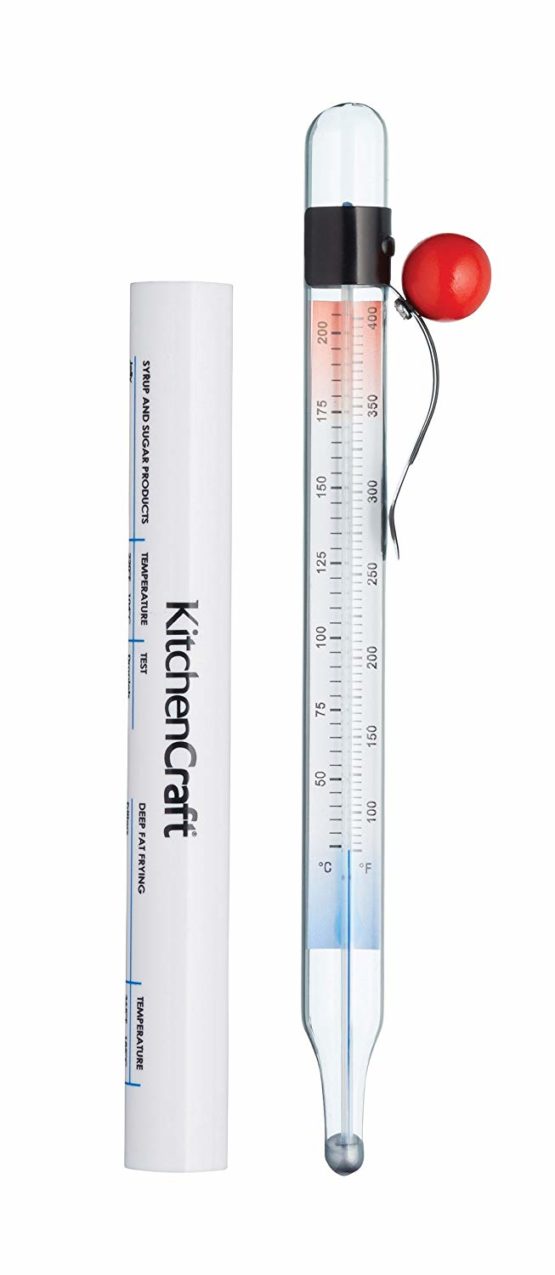KitchenCraft Jam / Sugar Thermometer with Protective Cover, Glass