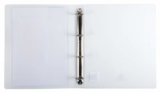 Exacompta Kreacover PP Rigid Chromaline Ring Binder, A4 Maxi, 4 Rings, 40 mm spine - Clear - Image 2