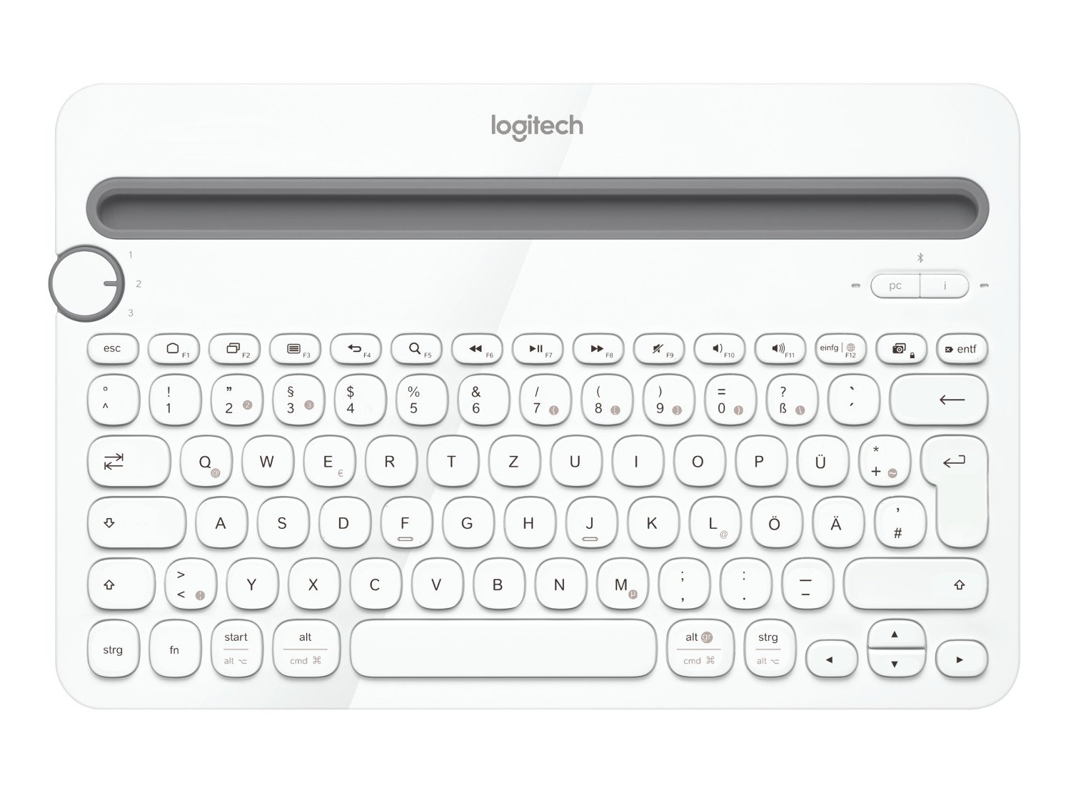 Logitech K480 Wireless MultiDevice Keyboard, QWERTZ German Layout