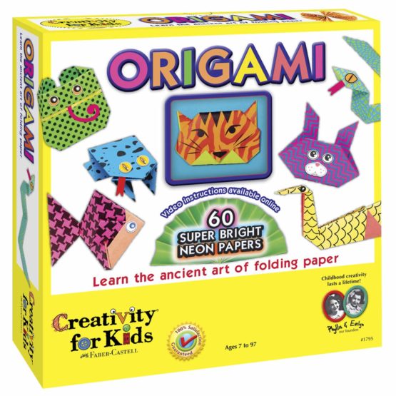 Creativity for Kids F901795 West Design Junior Selection Neon Origami Large Kit, Multi-Color