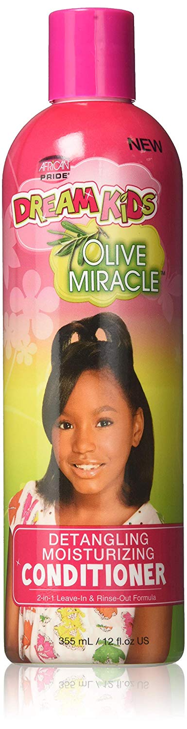 African Pride Dream Kids Olive Miracle Detangling Moisturizing Conditioner 355 ml by AFRICAN PRIDE, Clear, 29.58 ml (Pack of 12)