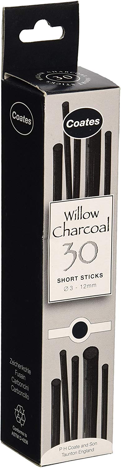 Coates Willow Charcoal Assorted 30 Pieces, Black, 1 count (Pack of 30)