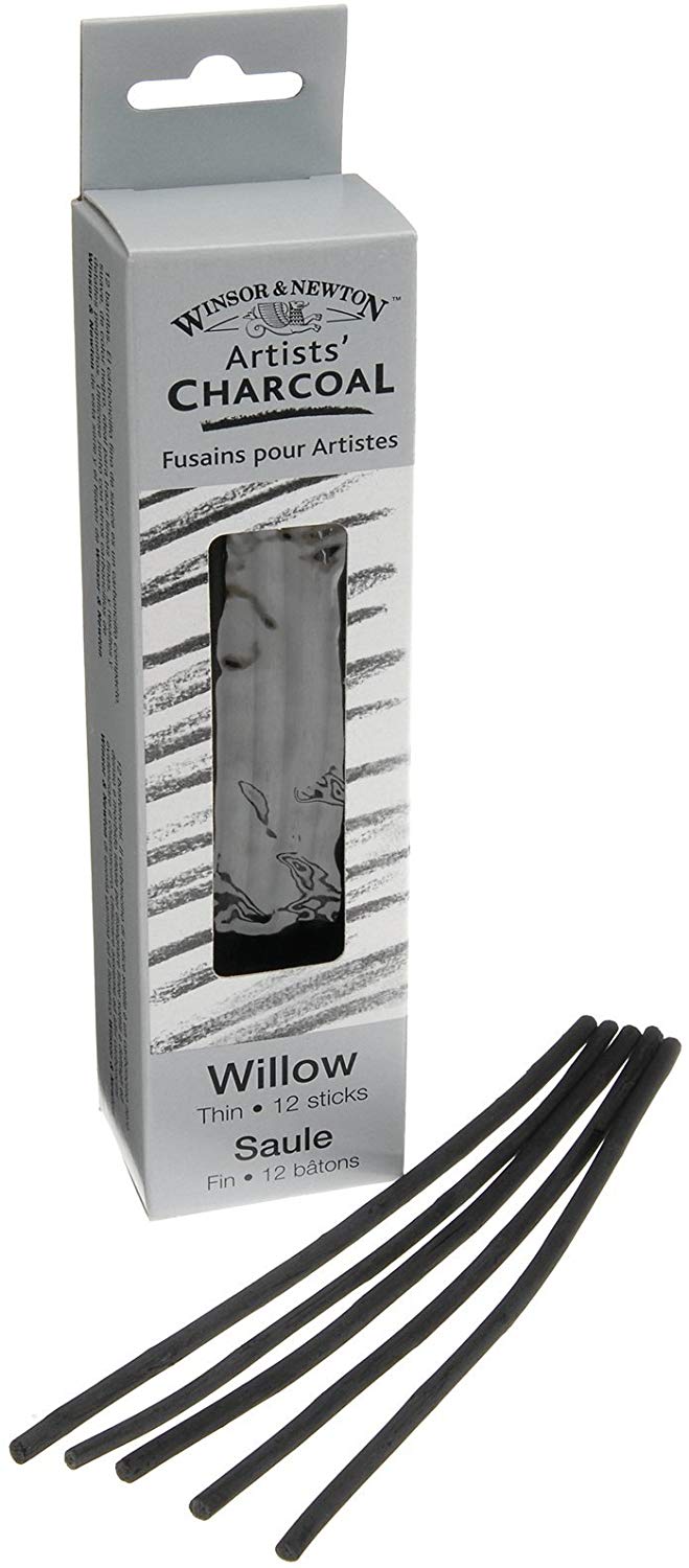 Winsor & Newton Thin Charcoal Stick (Pack of 12), gris, 12 count (Pack of 1)