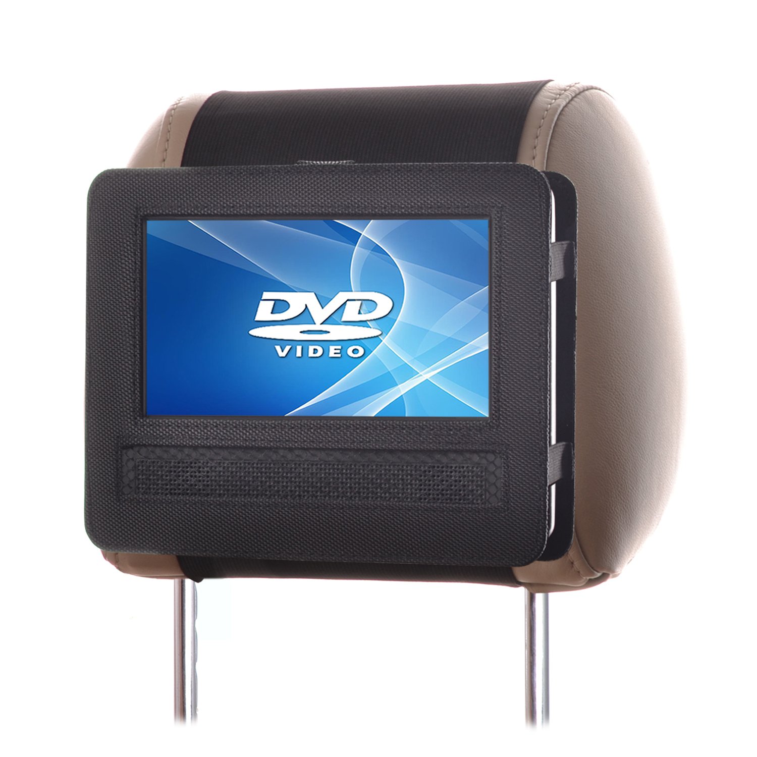 TFY Mount-DVD-7 Car Headrest Mount for Swivel and Flip Style 7-Inch Portable DVD Player, Black