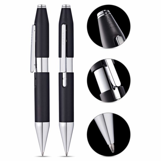 CROSS X Charcoal Black Rollerball Pen with Chrome Appointments incl. Premium Gift Box / Refillable Gel Ink Rollerball Pen - Image 2