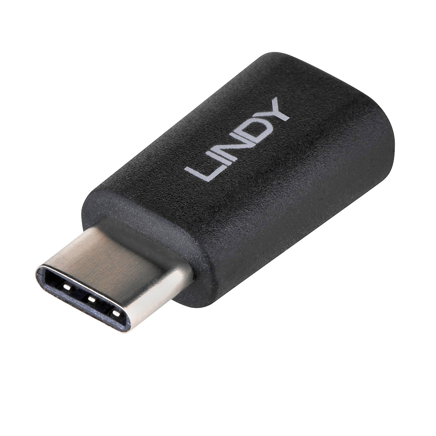 LINDY USB 2.0 Type C Male to Micro-B Female Adapter - Black, USB 2.0 Adapter Typ C auf Micro-B