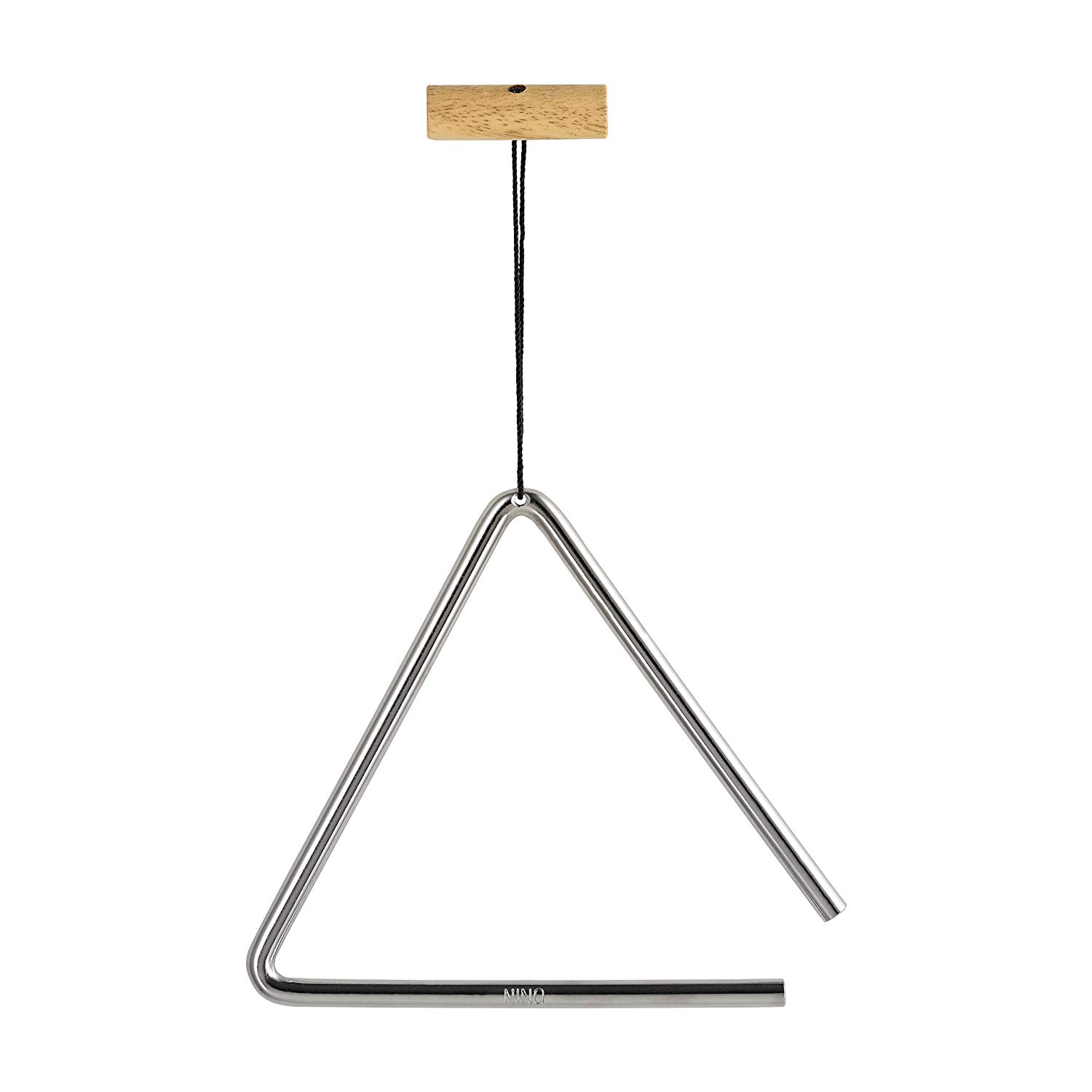 Nino Percussion Triangle Musical Instrument - Medium - with Beater - for Children from 4 Years - Steel and Wood, Natural (NINO551)