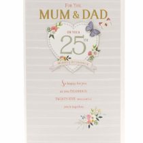 25th Wedding Anniversary Card Mum and Dad - Silver Wedding Anniversary Card Mum and Dad - Ideal Gift Card - 25th Anniversary - Silver Anniversary Gifts - Mum and Dad Anniversary Card 25