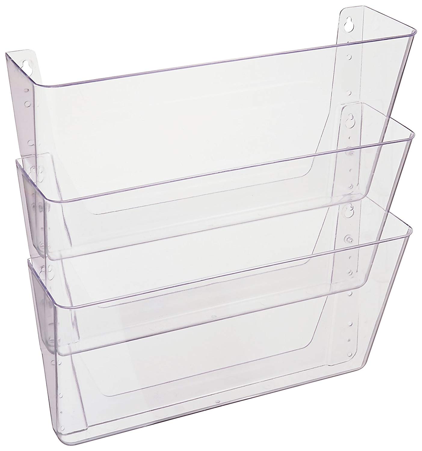 Deflecto, Clear Acrylic Wall Mounted A4 Unbreakable Docupocket Stackable Literature File Holder
