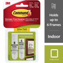 Command Picture Hanging Strips Variety Value Pack, 4-Small and 8-Medium Strips, 4-Pack