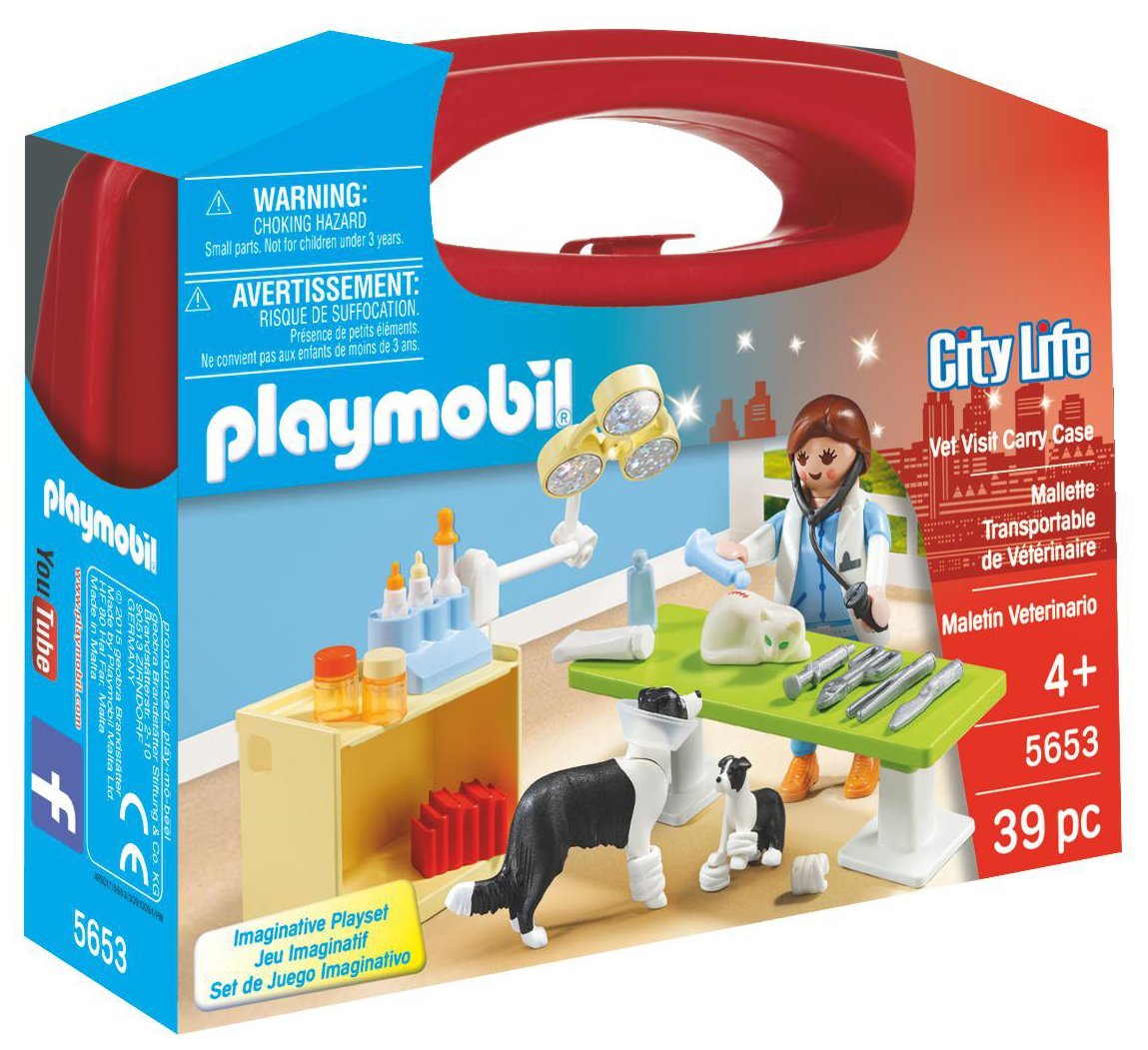 PLAYMOBIL 5653 City Life Vet Small Carry Case, Nylon/a