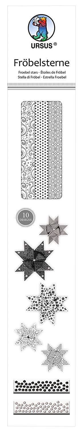 Ursus 34740000 - Moravian Star Assorted 60 Strips in 2 Sizes - Black, Large