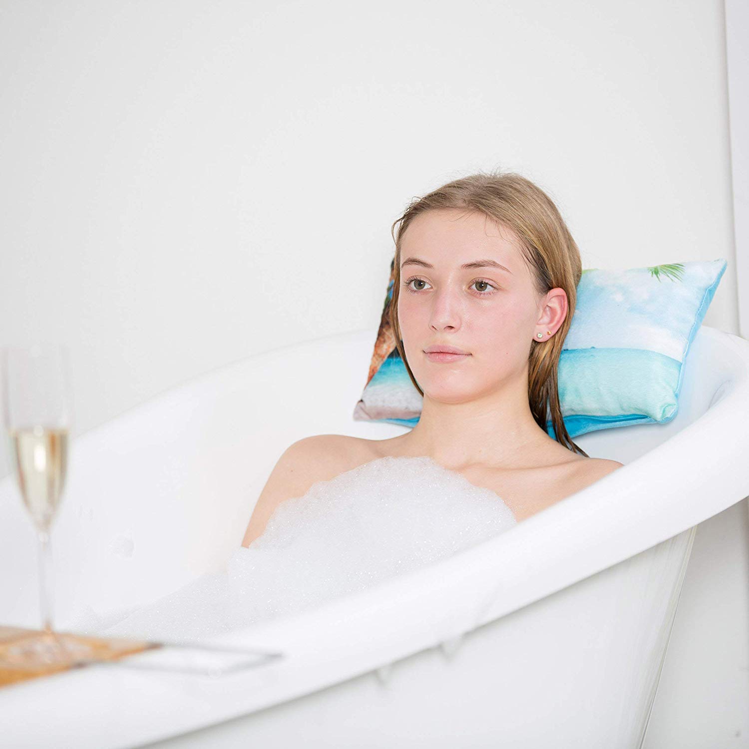 Relaxdays Bathtub Beach Pillow w/Motif - Image 2