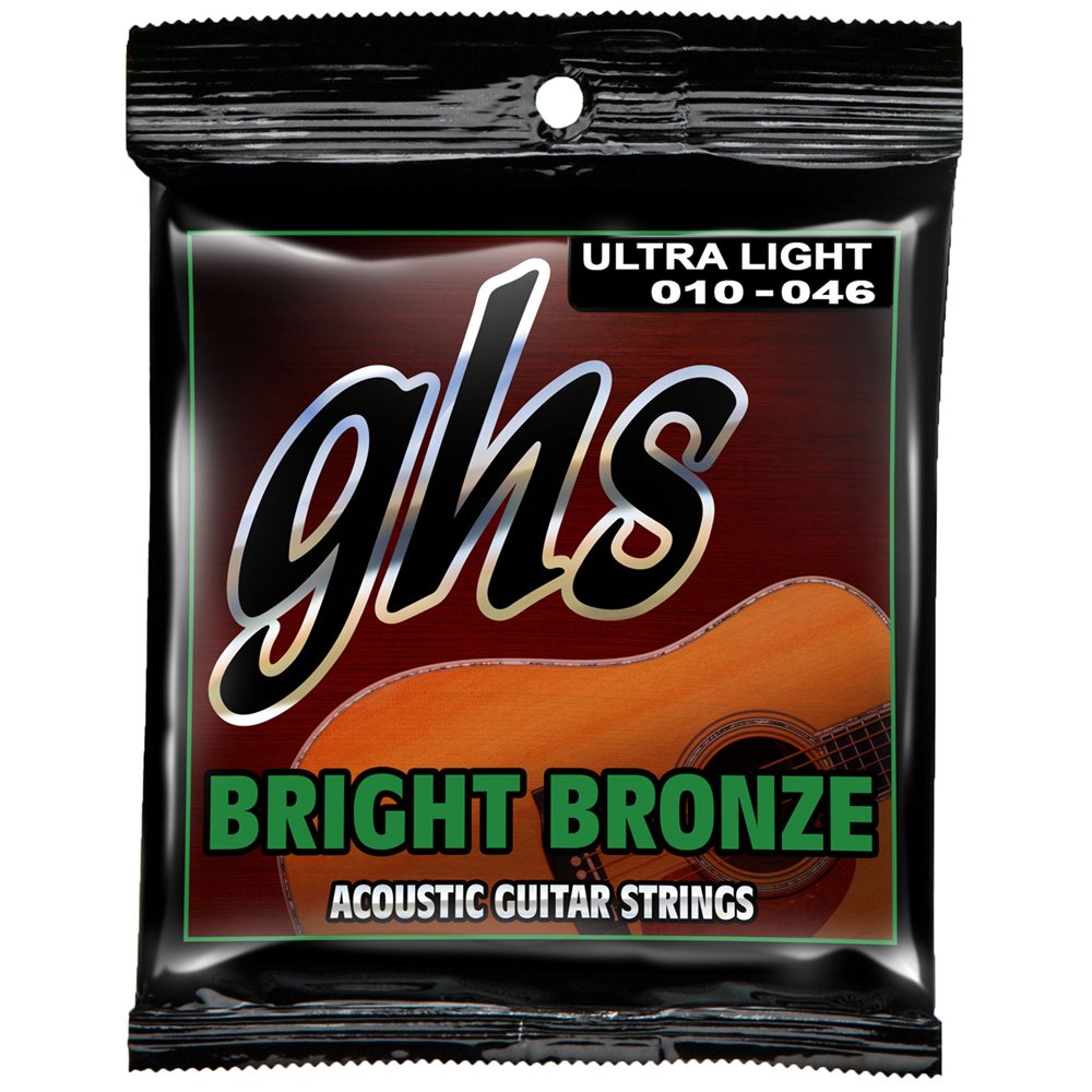 GHS BB10U 10 - 46 Ultra Light Bright Bronze Acoustic Guitar String Set, Pack of 1
