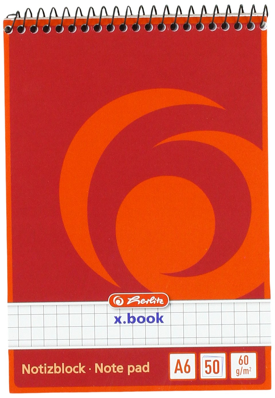 Herlitz 110635 Spiral Squared Pad A6 (50 sheets)