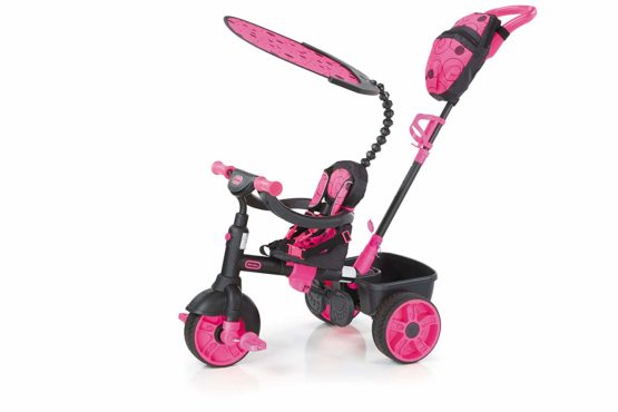 Little Tikes 4-in-1 Deluxe Edition Trike - Three-Wheeled Tricycle for Toddlers - Ages 9 Months to 3 Years - All Day Active Play - Neon Pink - Image 3