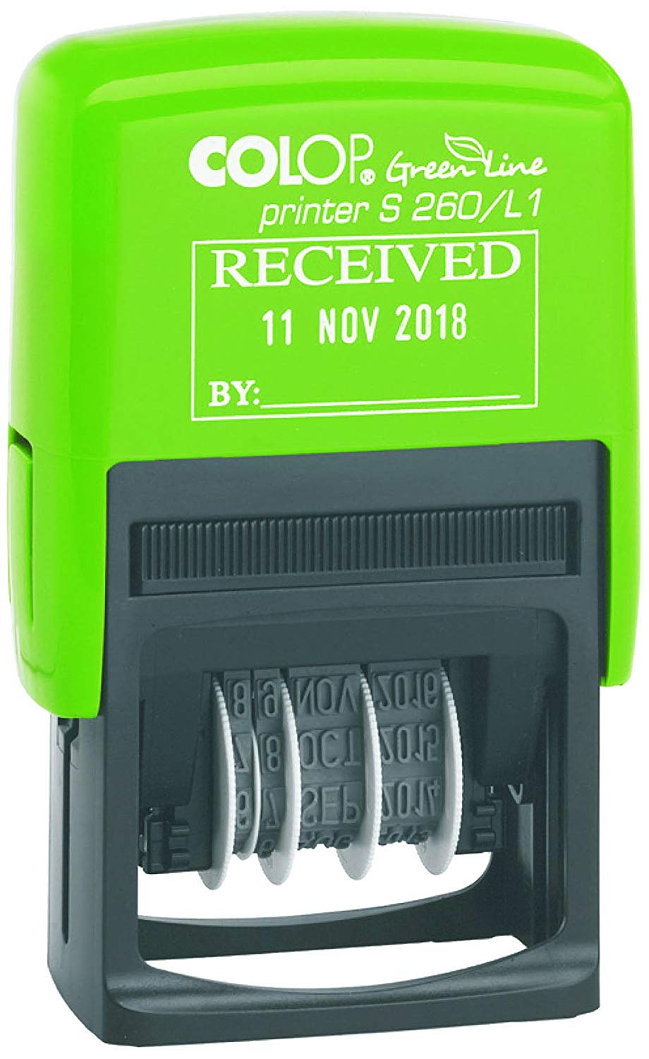 COLOP S260/L1 Green Line RECEIVED Date Stamp, 45x24mm