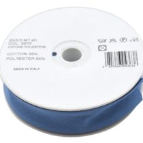 Inastri 25/5/5 mm Polycotton Bias Binding-Col. xx-BLUE-20m Roll, Polyester Cotton, Slate Blue, 11x11x3 cm