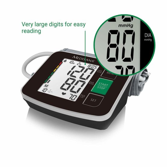 Medisana BU 516 Digital Upper Arm Blood Pressure Monitor in Black - Home Use Heartbeat Detector - Hypertension Indicator - WHO Approved with Arrhythmia Display - 2 Users - 90 Memory Slots Each 51166 - Image 2