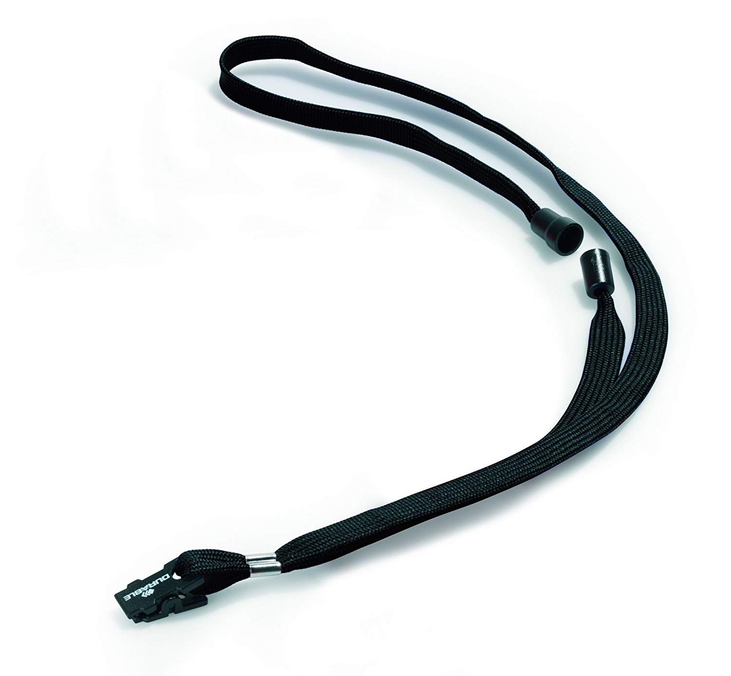 Durable Textile Lanyard 10 mm Black, 10 x 440 mm