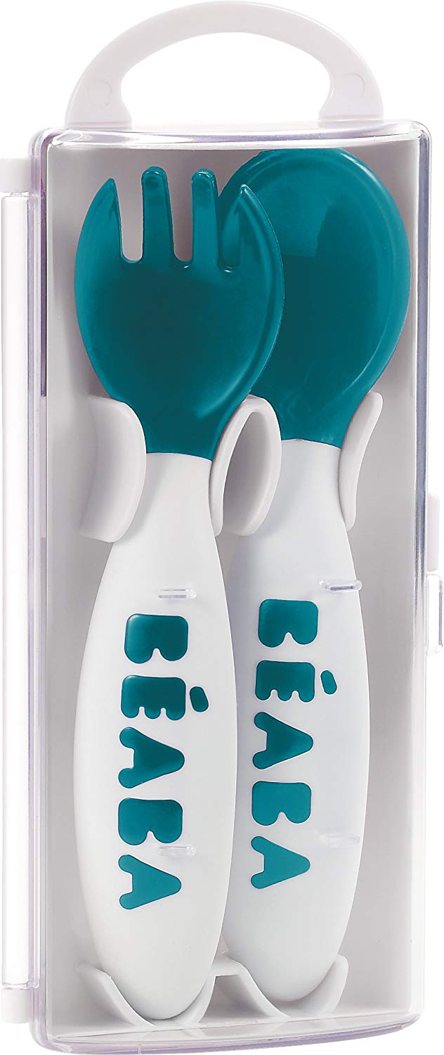 Béaba, Set of 2nd Age Training Fork and Spoon Nude, Ergonomique Shape, Suitable for Left-Handed and Right-Handed - Image 2
