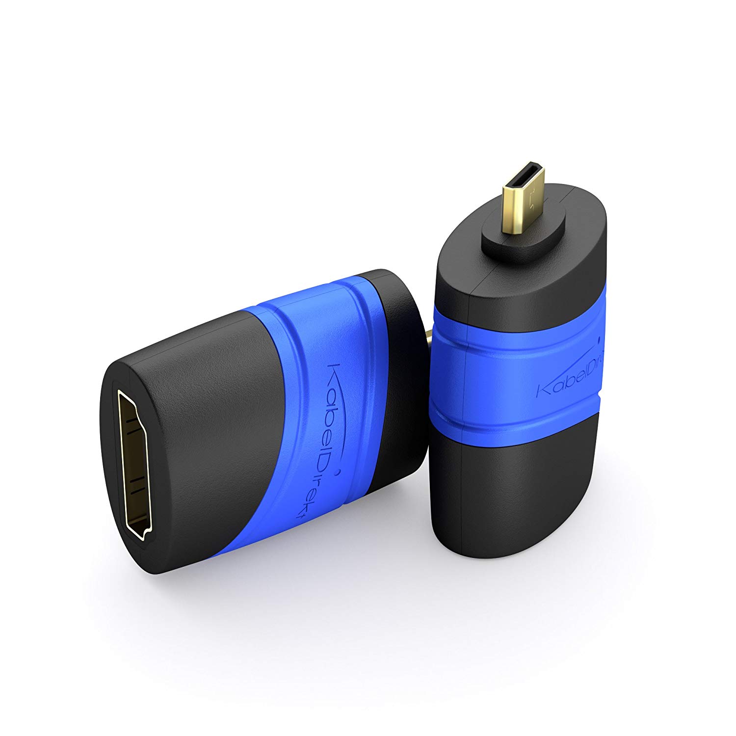 KabelDirekt - Micro HDMI Adapter (HDMI port > Micro HDMI connector), Black/Blue - Image 4