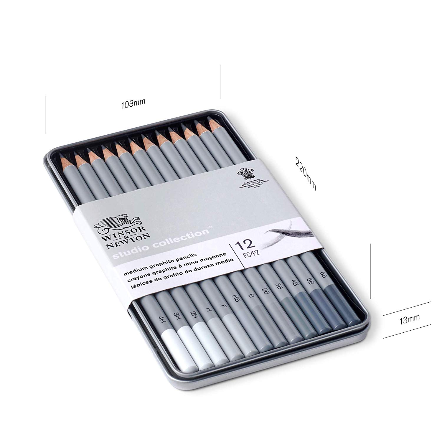 Winsor & Newton 490008 Studio Collection Graphite Pencils, Set of 12 - Image 4