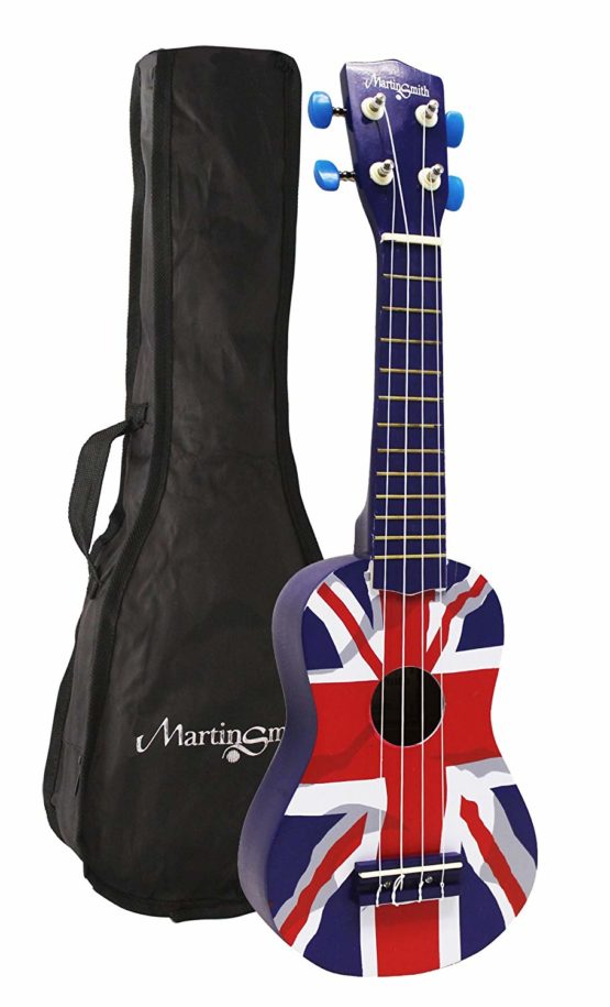 Martin Smith Soprano Ukulele with Ukulele Bag and Union Jack Design