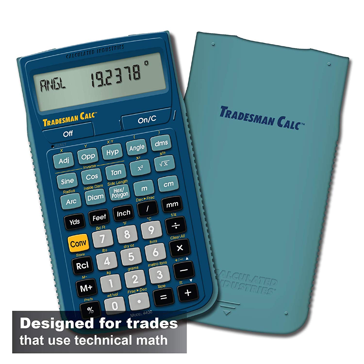 Calculated Industries 4400 Tradesman Calc Calculated Industries Trades Math Conversion Calculator, Blue, Small - Image 2