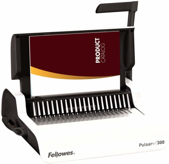 Fellowes 5627609_1 Pulsar Plus 300 Sheet Manual Comb Binder with Clear Binding Covers - Image 3