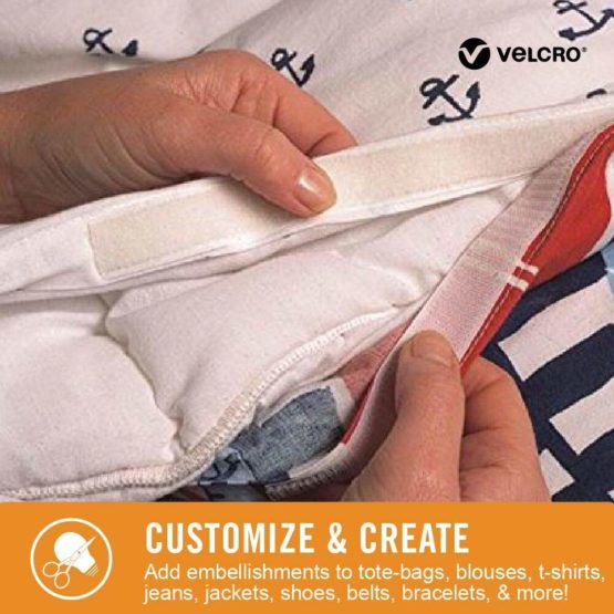 Velcro(r) Brand Fasteners Sticky Back for Fabrics: No sewing needed - 6-inch X 4-inch Rectangle, 1 Set - White - Image 2