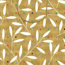 Caspari Large Leaves On Gold Paper Gift Bag