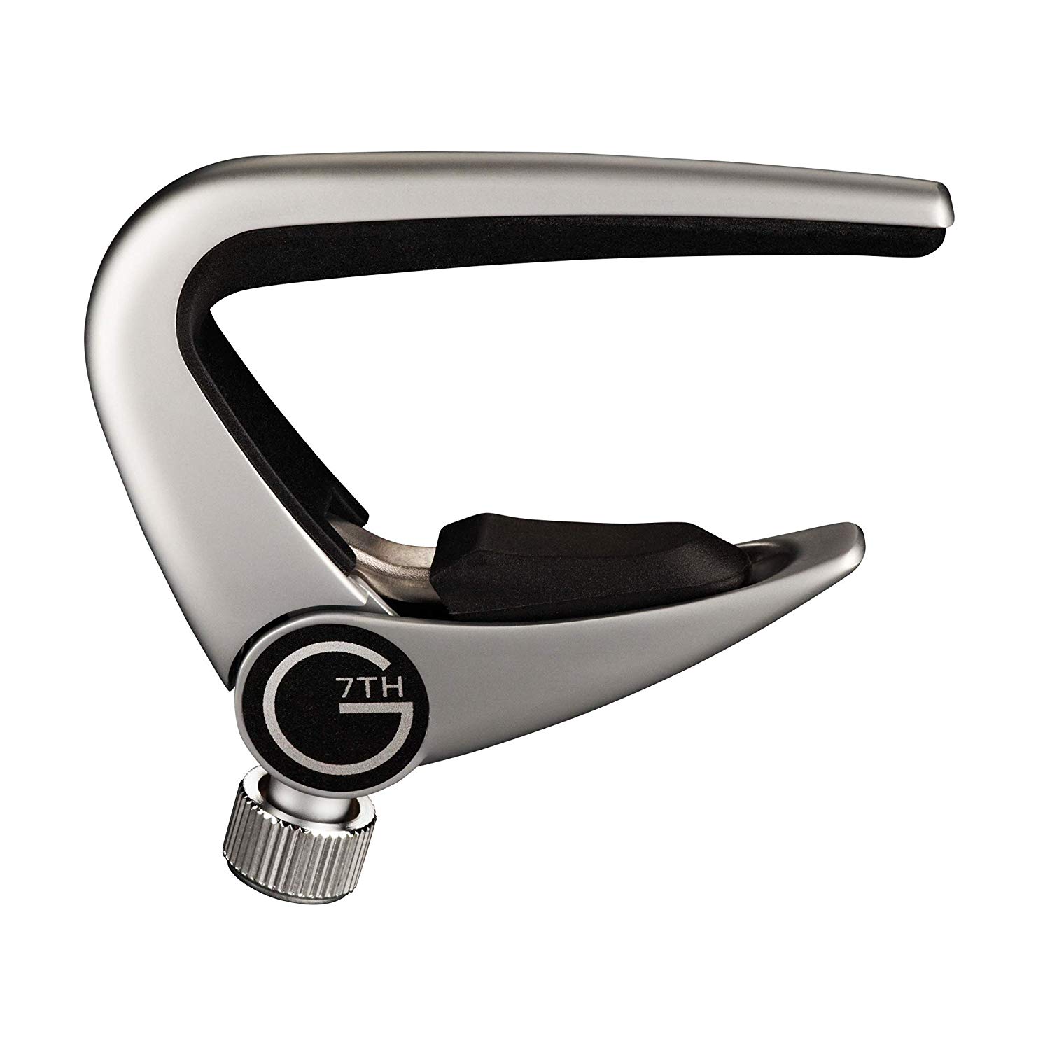 G7th Newport 6 String Silver Guitar Capo, Lightweight with Adjustable Tension Control