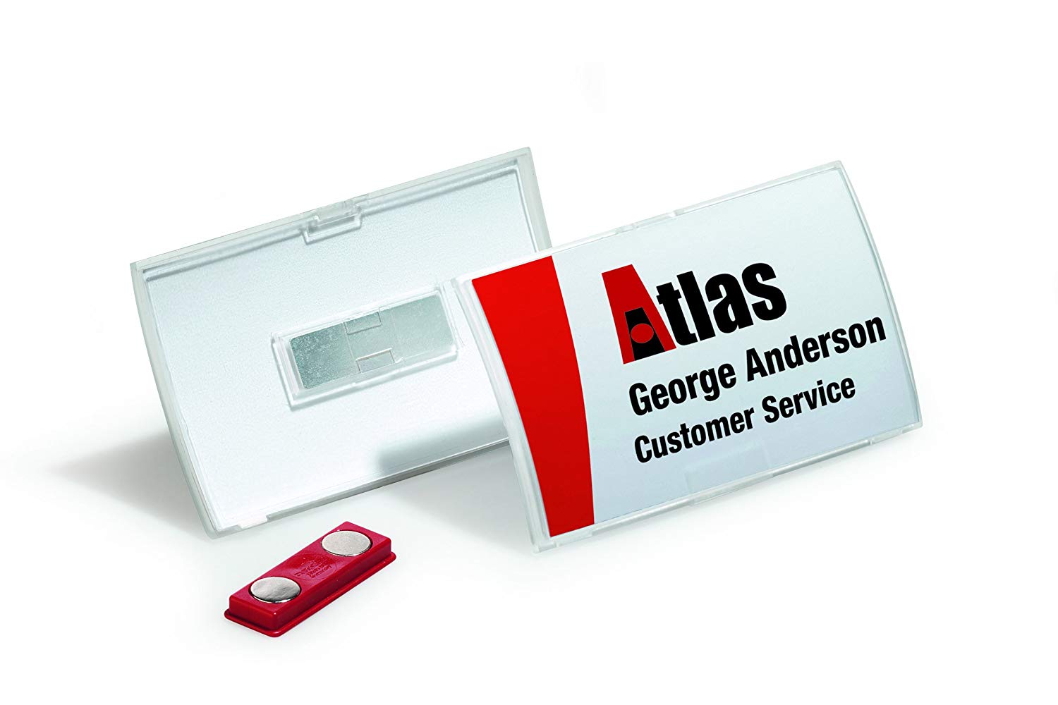 Durable Click Fold Name Badge, Transparent, 40 x 75 mm - Image 3