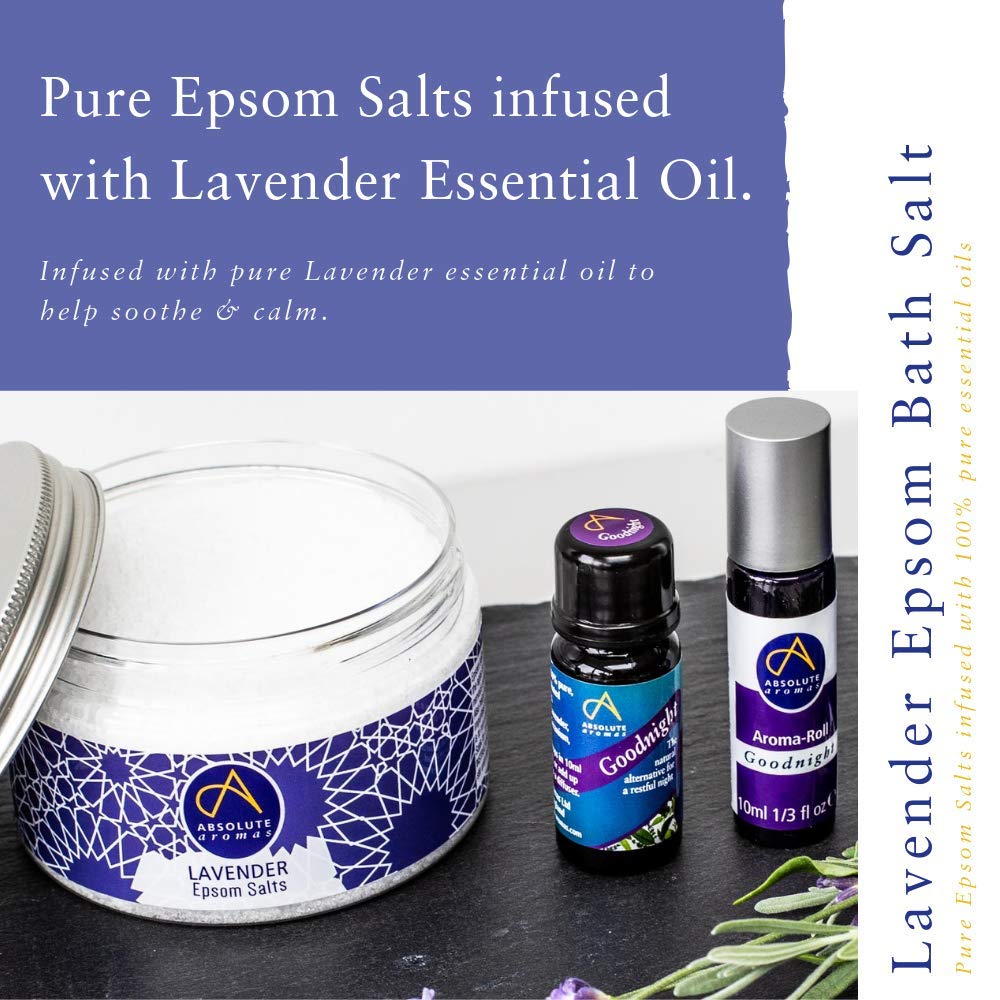 Absolute Aromas Lavender Infused Epsom Bath Salts 575g, Magnesium Sulphate, Relaxing Salts for The Bath - Image 2