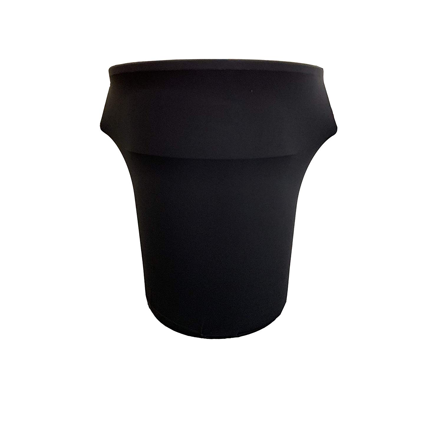 LA Linen Stretch Spandex Trash Can Cover 44-Gallon Round,Black, Microfiber Polyester, 66 x 81.28 x 0.05 cm - Image 3