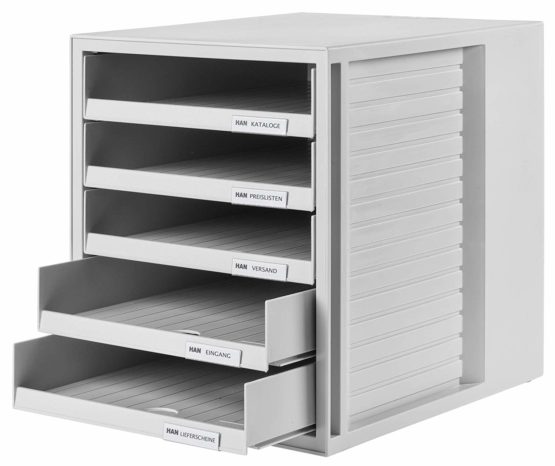 HAN 1401-11, SCHRANK-SET Drawer set . Innovative, attractive design with 5 open drawers, light-grey - Image 2