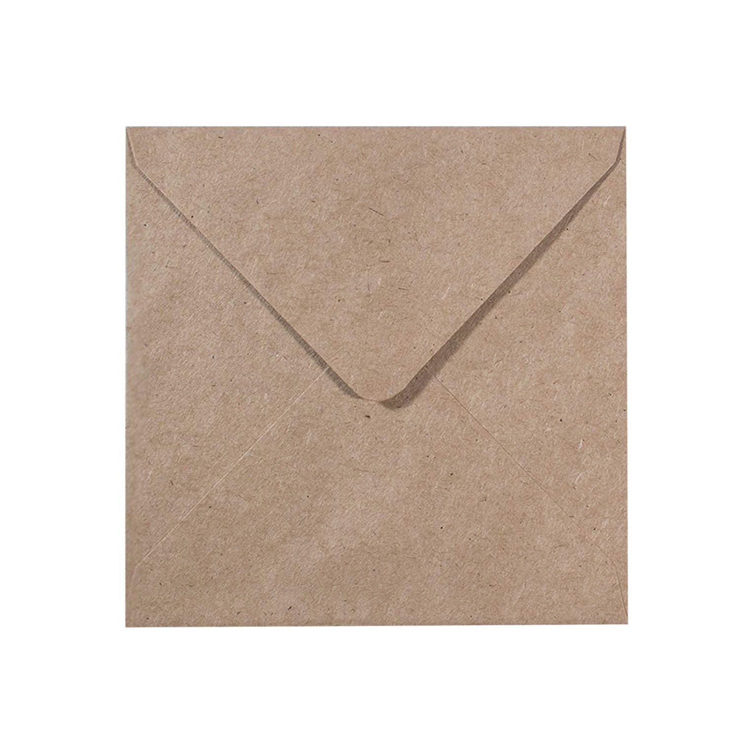 Vaessen Creative Large Square Florence Envelopes for Greeting Cards Kraft, Set of 25, Matching Cards Available