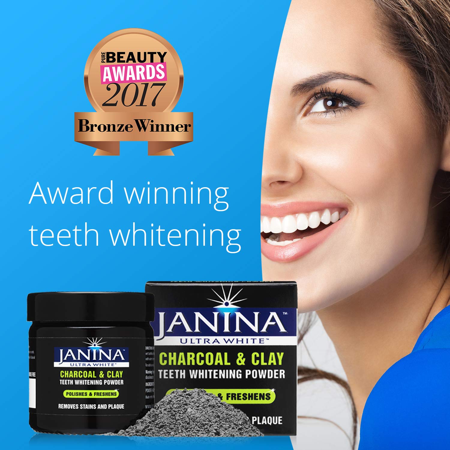Janina Activated Charcoal and Clay Teeth Whitening Powder BigaMart