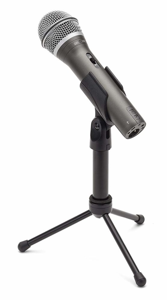SAMSON Q2U Recording and Podcasting Pack - USB/XLR Dynamic Microphone with Accessories (Includes Mic Clip, Desktop Stand, Windscreen and Cables), 16-bit, 44.1kHz/48kHz, Silver